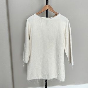 Zara frayed linen dress